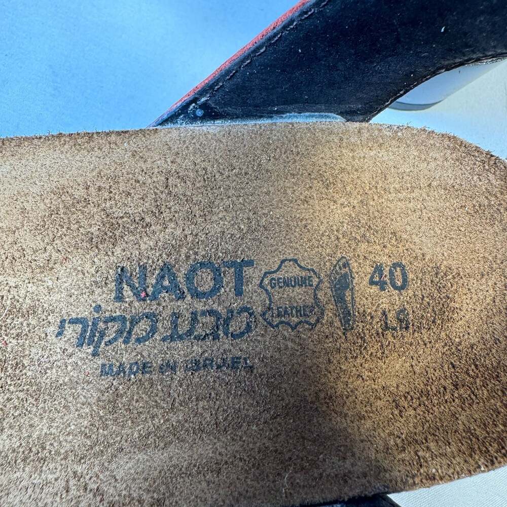 Naot Wand Red Suede Wedge Sandals EU 40 Comfort Ankle Strap Orthopedic - Picture 3 of 9